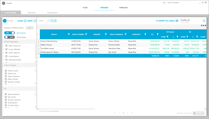 Exploring the Manage tab – Planifi